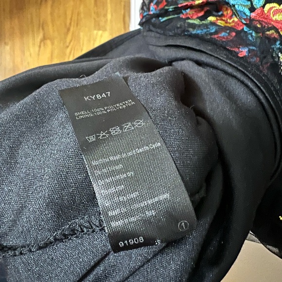 ๐HP๐ Simply Be Sheer Floral Embroidered Dress w/ Black Slip and Ruched Sleeves - Picture 6 of 8